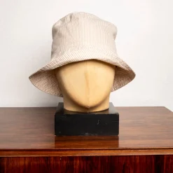 Engineered Garments Bucket Hat Beige Cotton Seersucker Stripe
