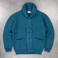 William Lockie x Frans Boone Cashmere Cardigan Steve Teal